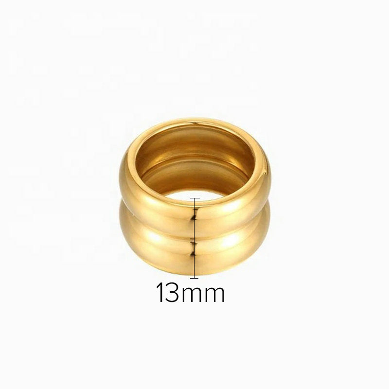 WIDE CHUNKY GOLD RING BAND