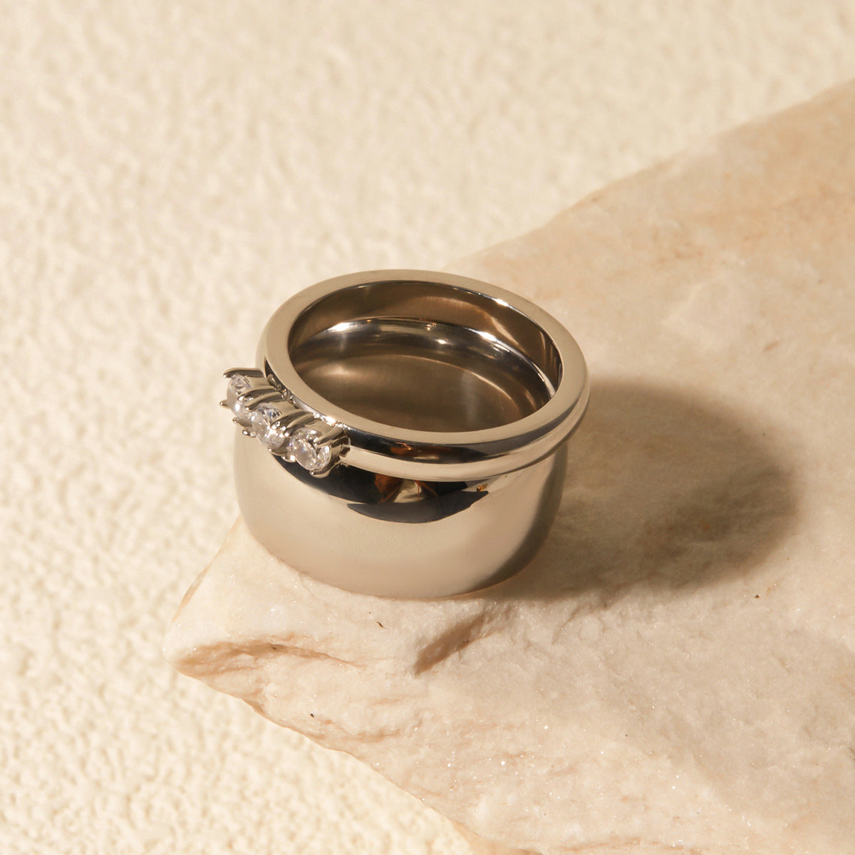 CHUNKY GOLD STACKING RING BAND