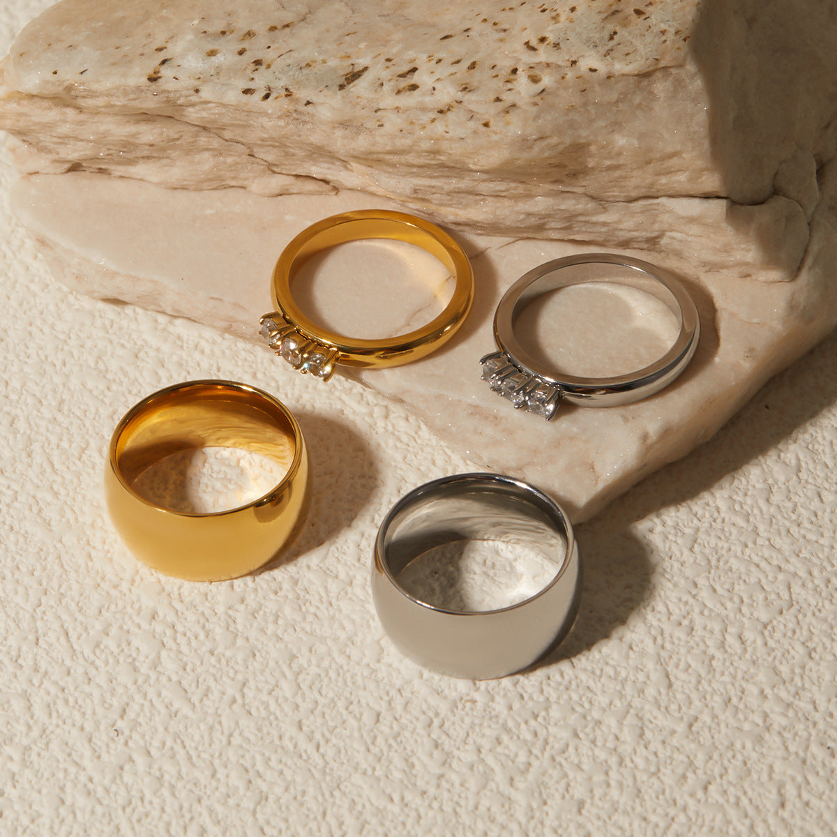 CHUNKY GOLD STACKING RING BAND