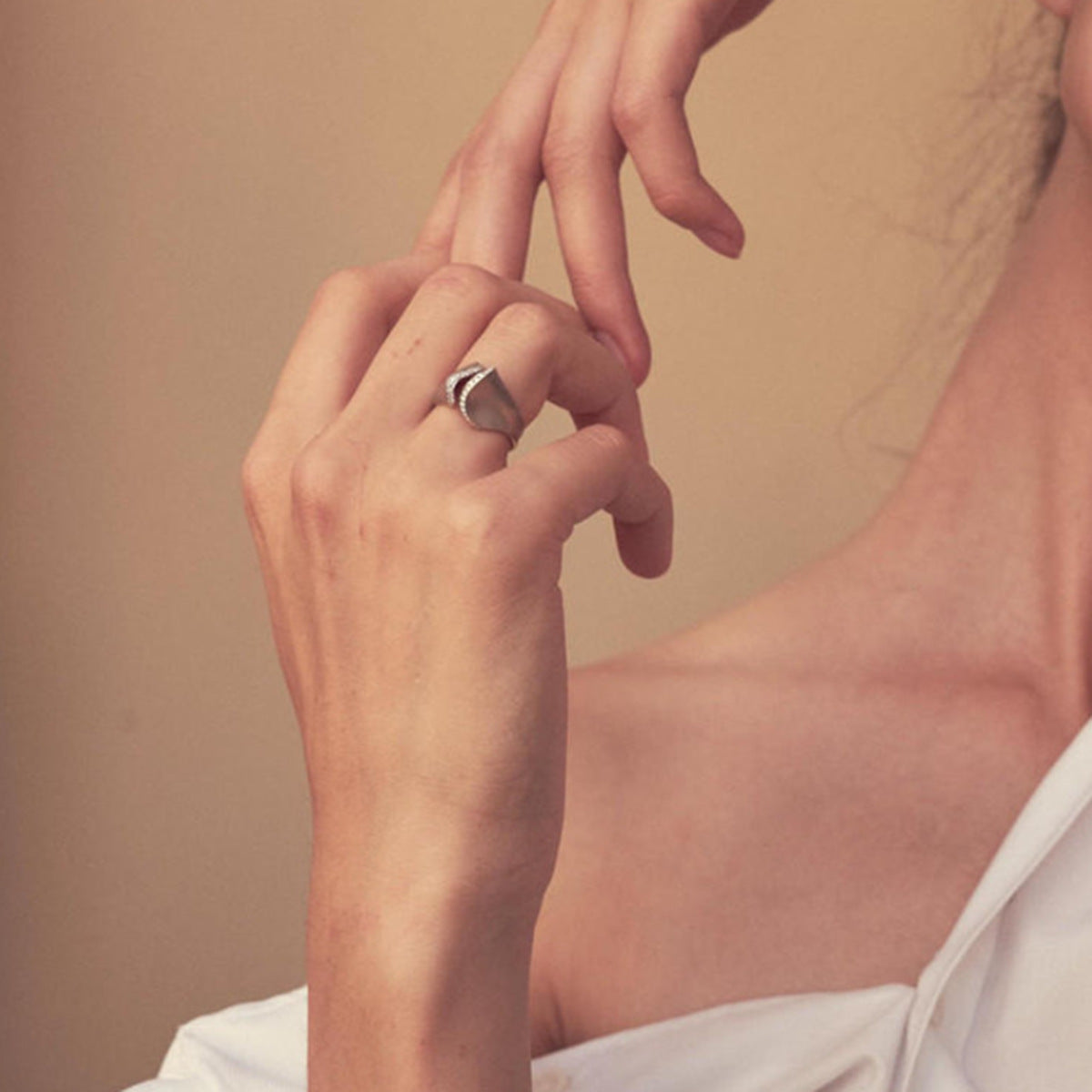 IRREGULAR OPEN CHUNKY GOLD RING