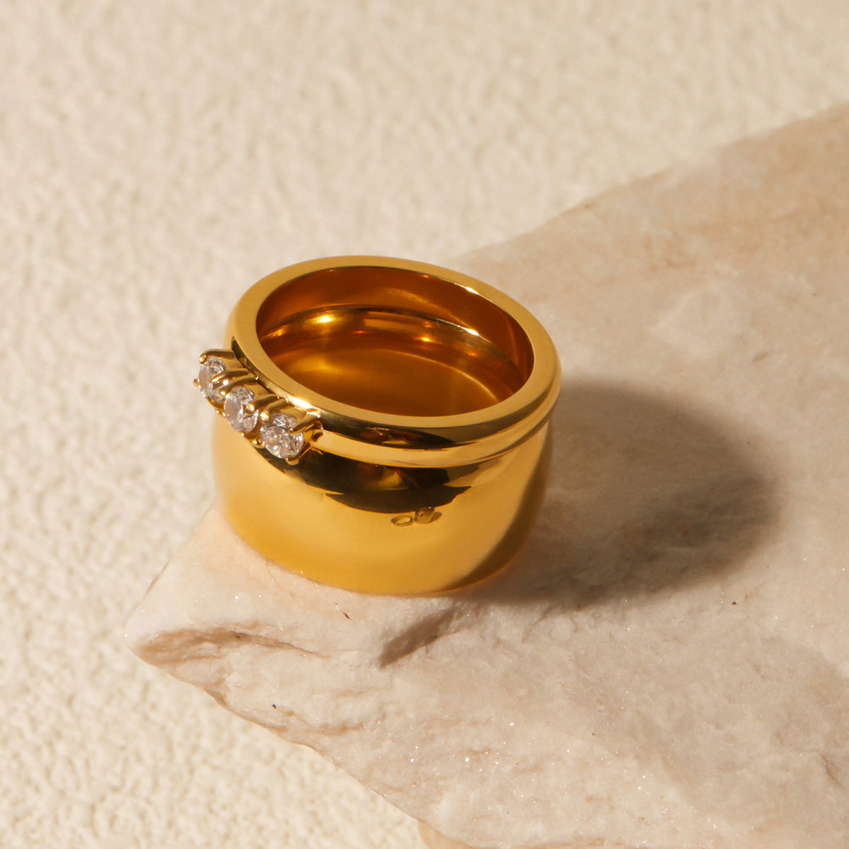 CHUNKY GOLD STACKING RING BAND