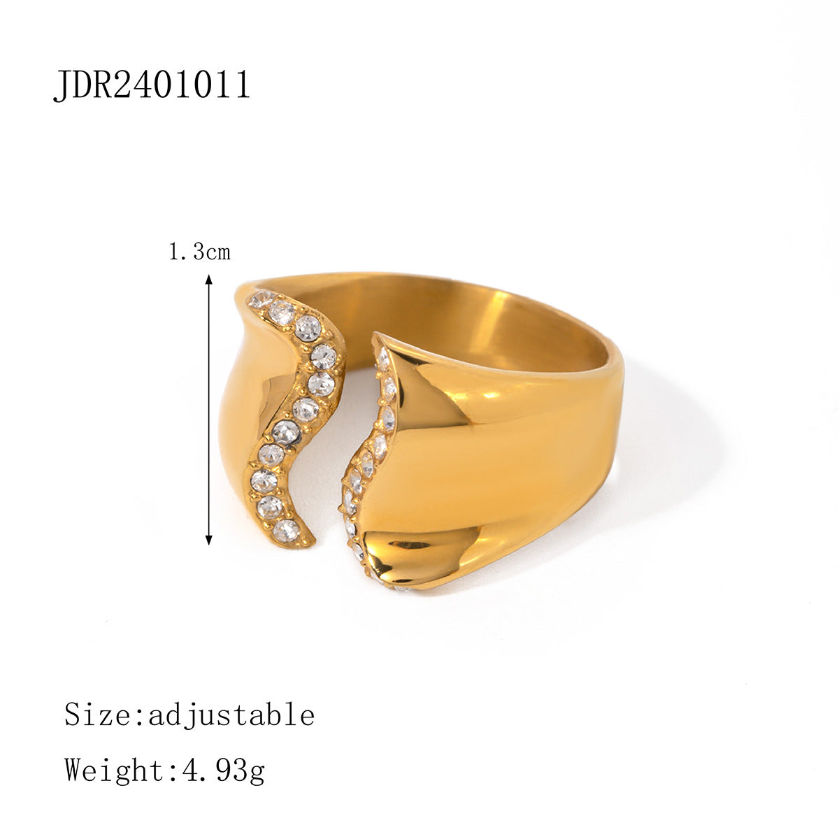 IRREGULAR OPEN CHUNKY GOLD RING