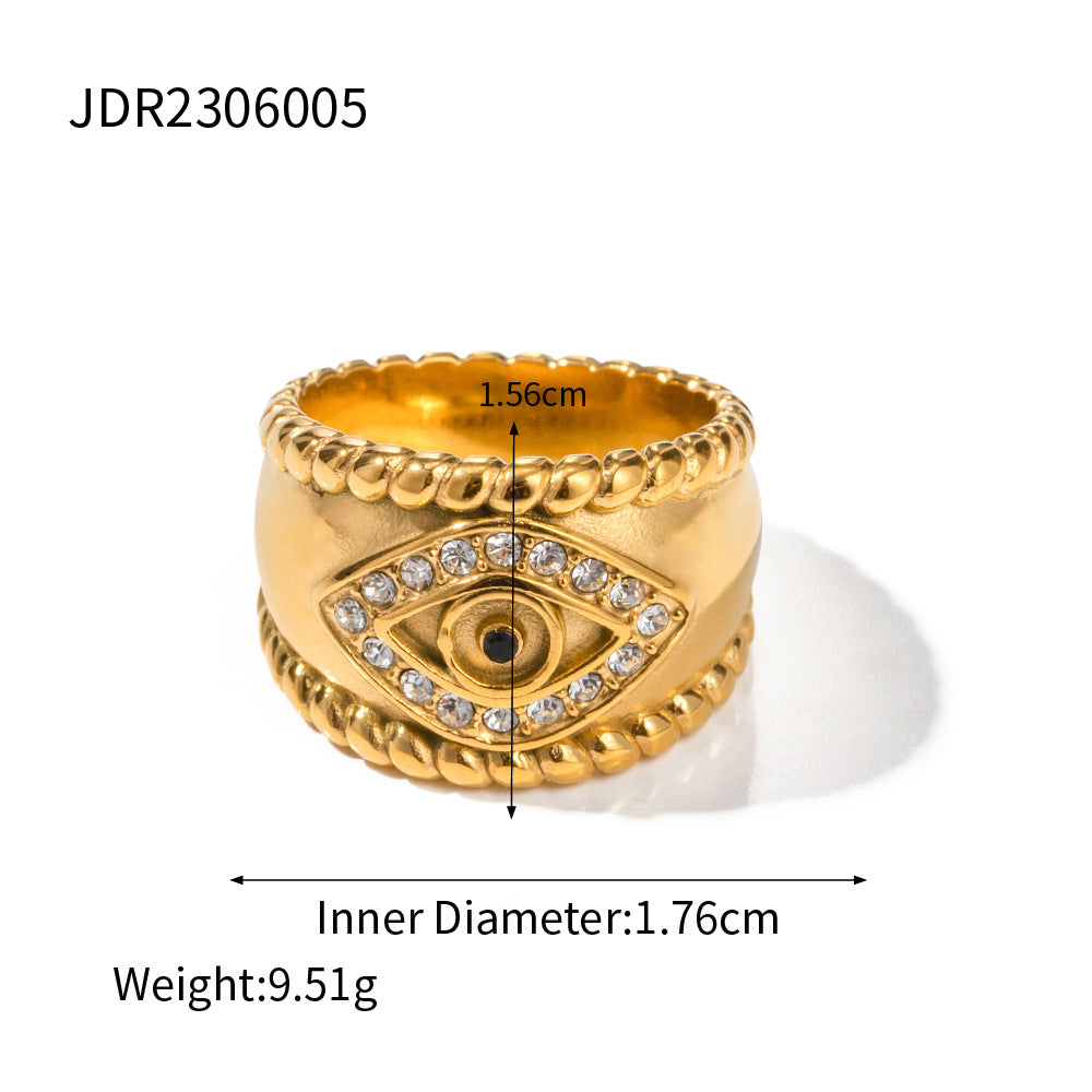 GOLD EVIL EYE CHUNKY RING