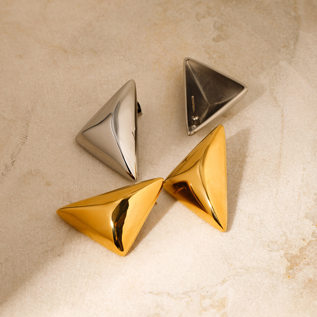 CHUNKY TRIANGLE DROP EARRINGS