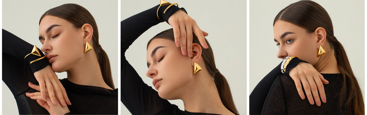 dupes chunky gold drop earrings for women