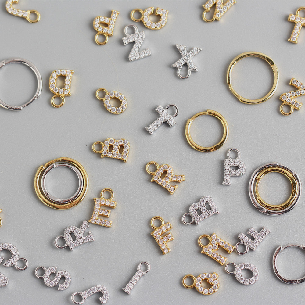 INITIAL HOOP EARRINGS