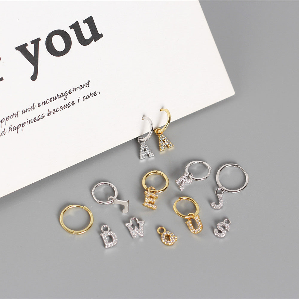 INITIAL HOOP EARRINGS