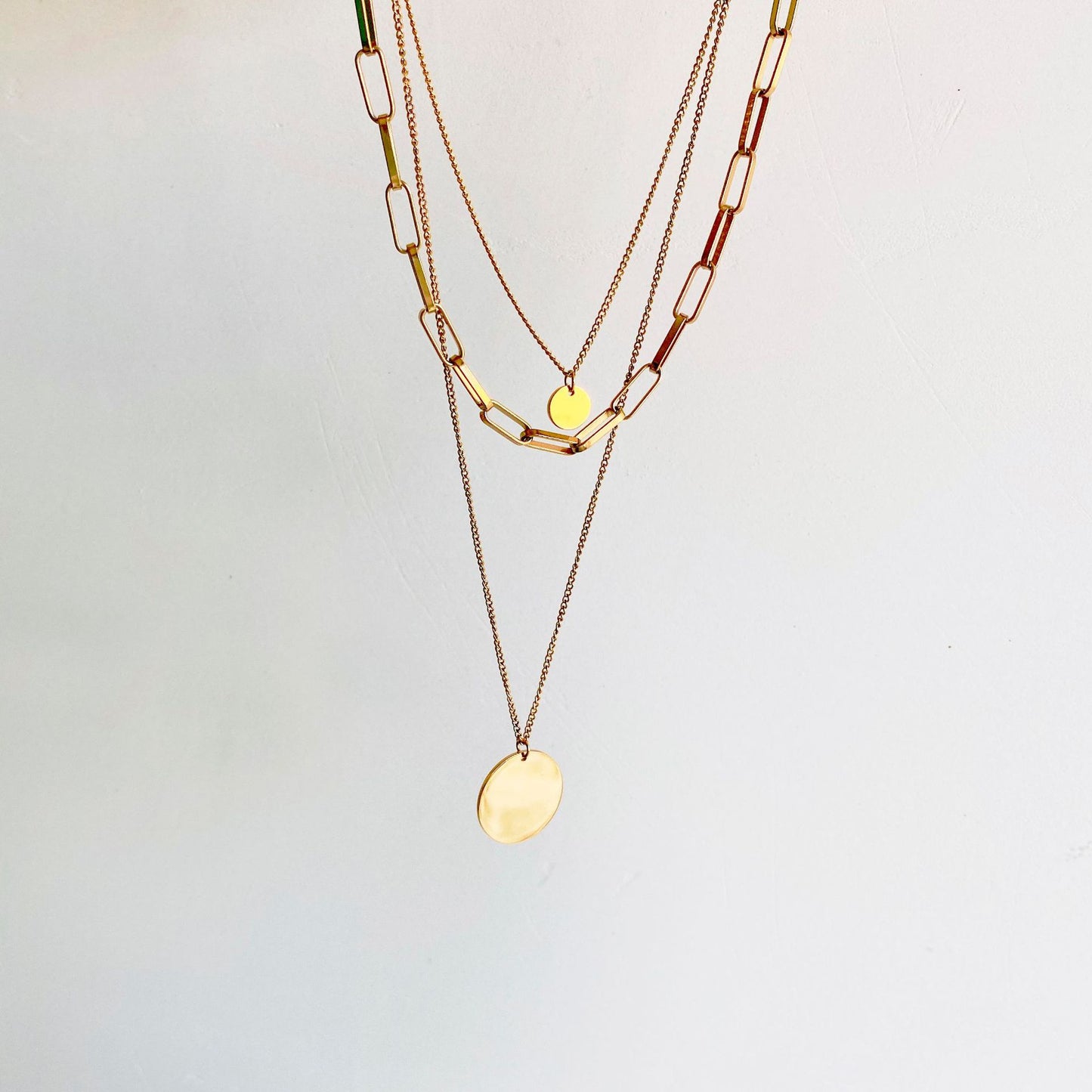 PERSONALIZED ENGRAVE LAYERED GOLD NECKLACES