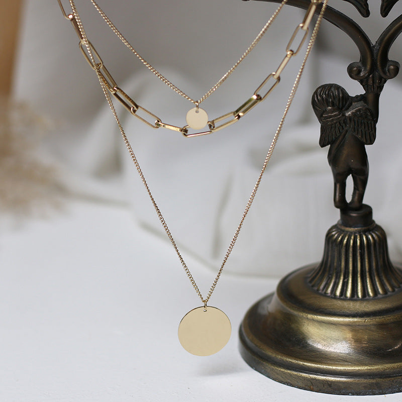 PERSONALIZED ENGRAVE LAYERED GOLD NECKLACES