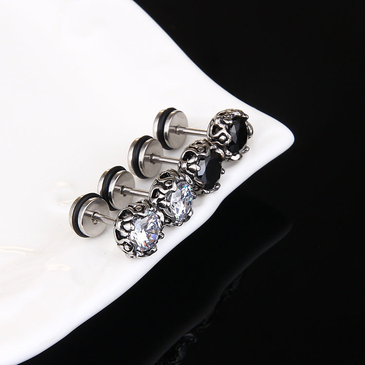 Unisex Stud Earrings Zirconia