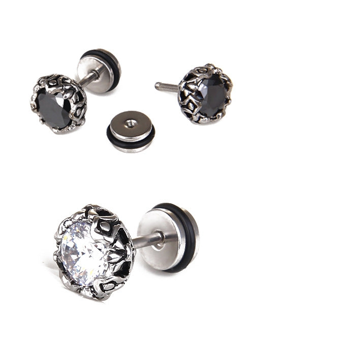 Unisex Stud Earrings Zirconia