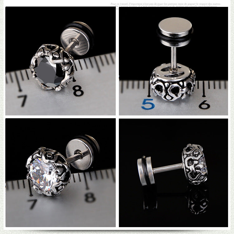 Unisex Stud Earrings Zirconia