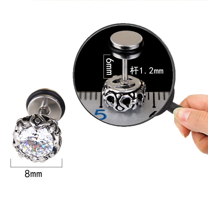 Unisex Stud Earrings Zirconia