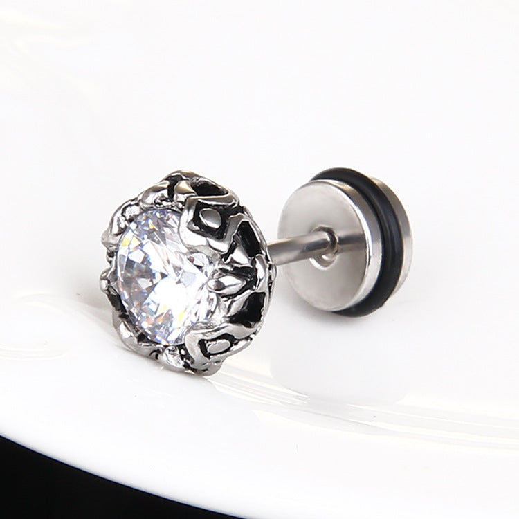 Unisex Stud Earrings Zirconia