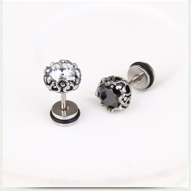 Unisex Stud Earrings Zirconia