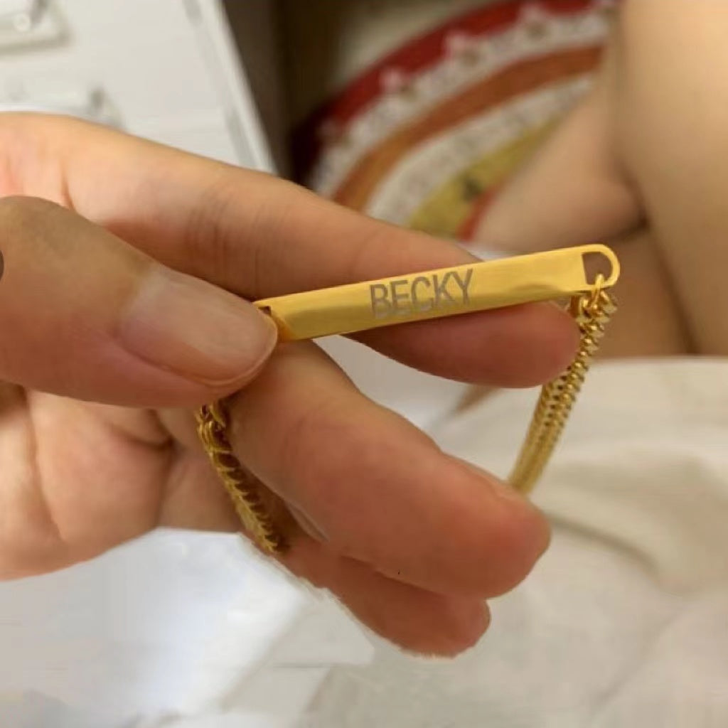 PERSONALIZED ENGRAVE LAYERED GOLD NECKLACES