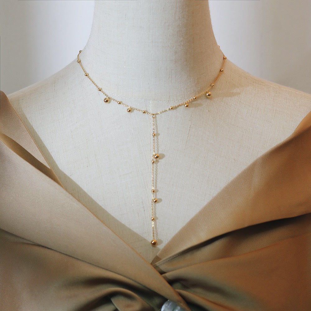 18K GOLD PLATED TITANIUM Y NECKLACE