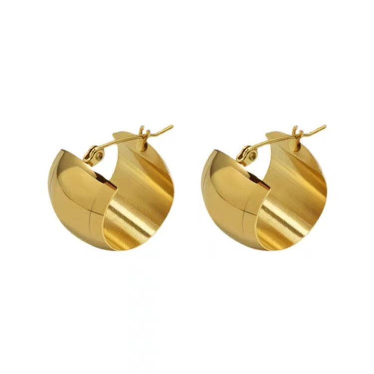 WIDE CHUNKY HOOP EARRINGS