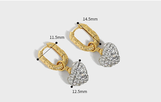 REMOVABLE HEART DROP HOOP EARRINGS