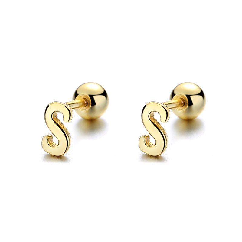 Initial Letter Stud Earrings