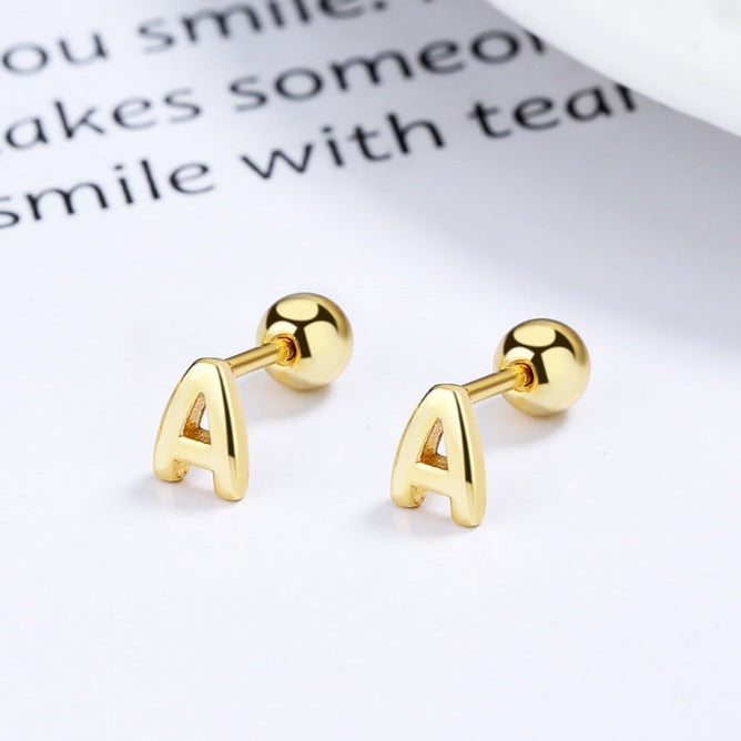 Initial Letter Stud Earrings