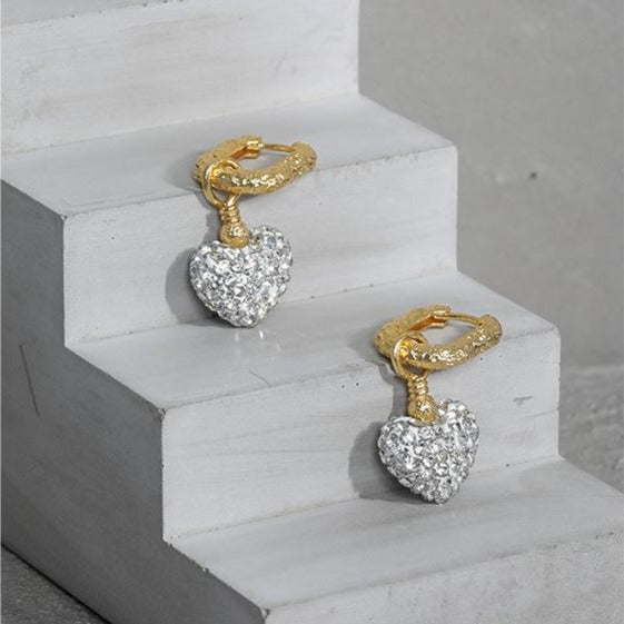 REMOVABLE HEART DROP HOOP EARRINGS