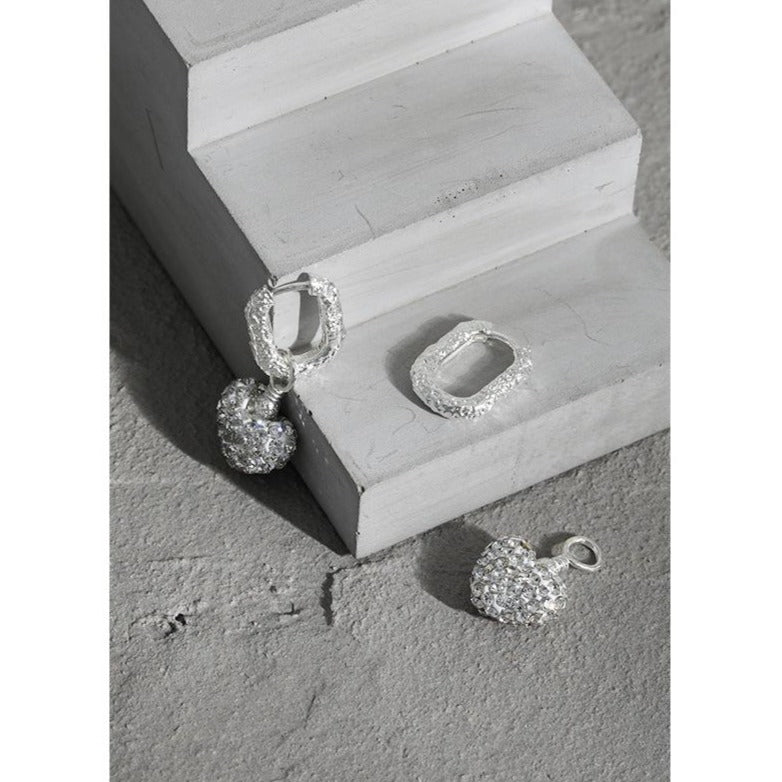 REMOVABLE HEART DROP HOOP EARRINGS