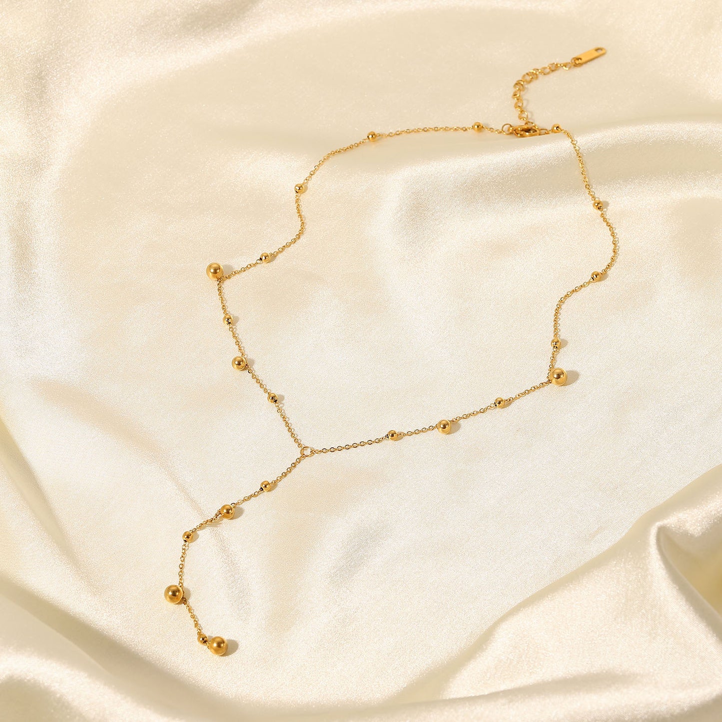 ELEGANT DAINTY BEADS LARIAT NECKLACE
