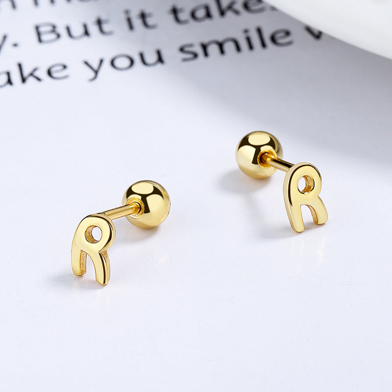 Initial Letter Stud Earrings