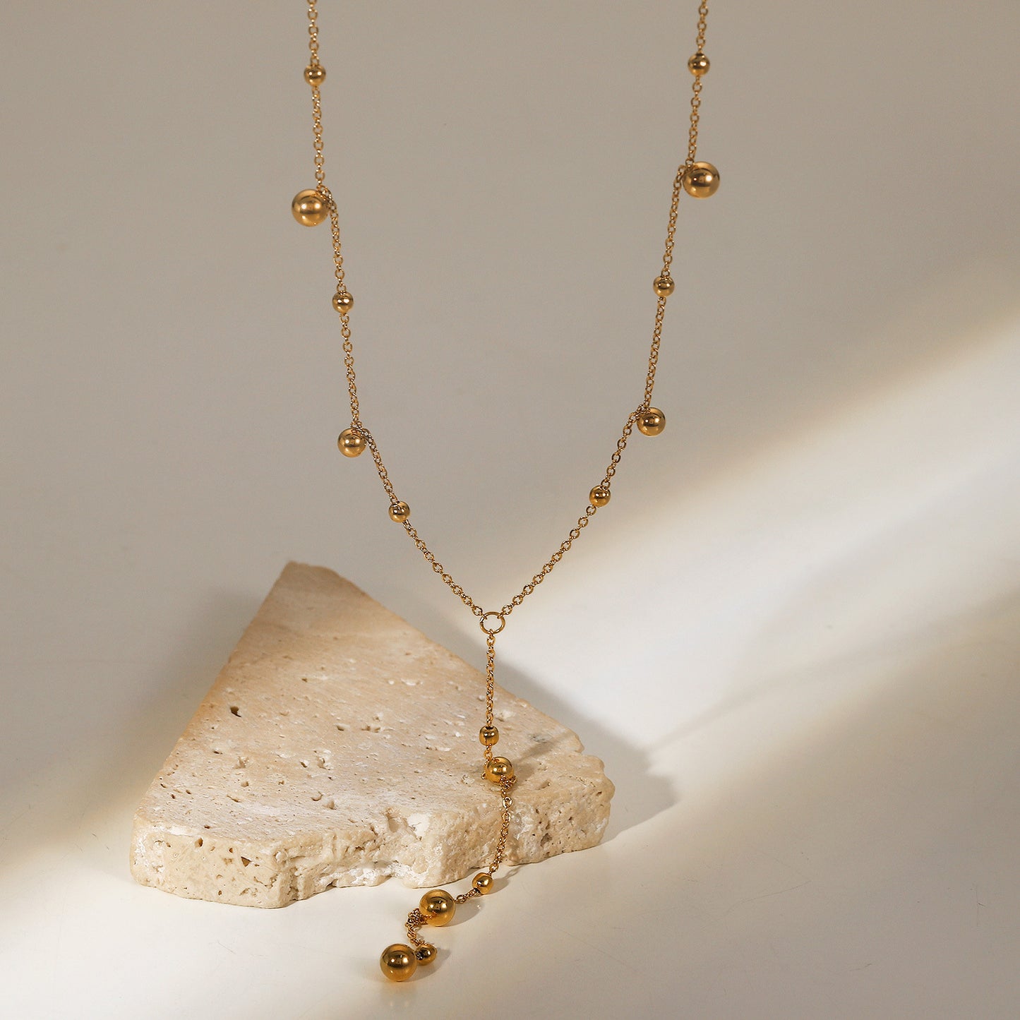ELEGANT DAINTY BEADS LARIAT NECKLACE