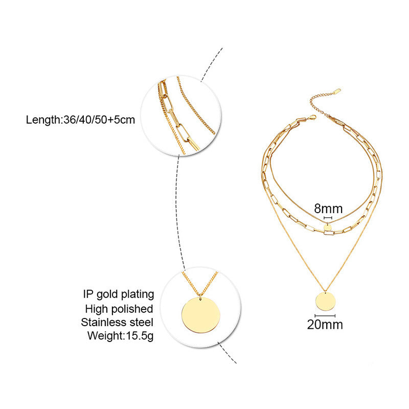 PERSONALIZED ENGRAVE LAYERED GOLD NECKLACES