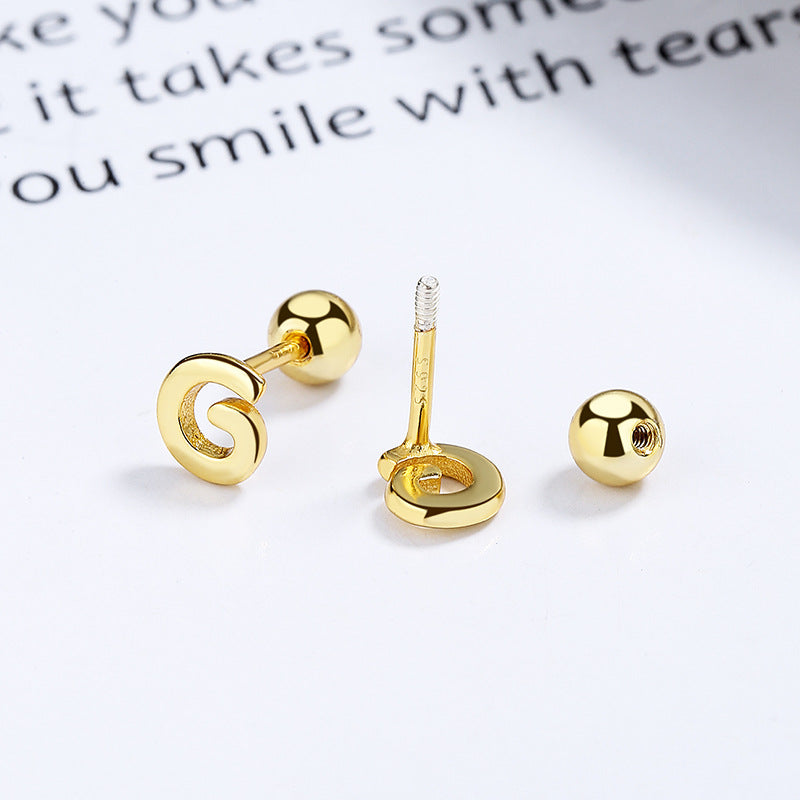 Initial Letter Stud Earrings