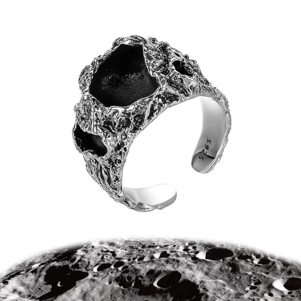MOON SURFACE BAND RING UNISEX