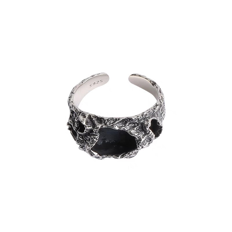 MOON SURFACE BAND RING UNISEX