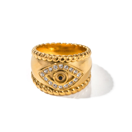 GOLD EVIL EYE CHUNKY RING