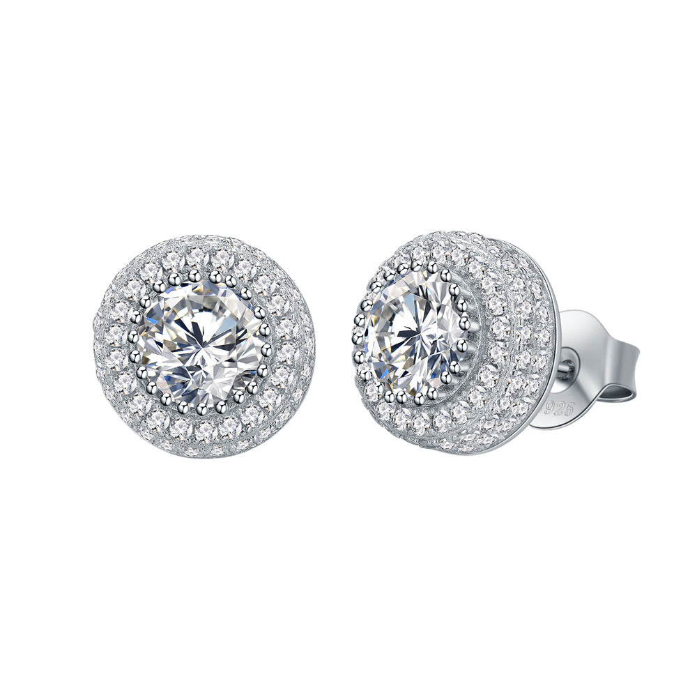 Halo Diamond Stud Earrings