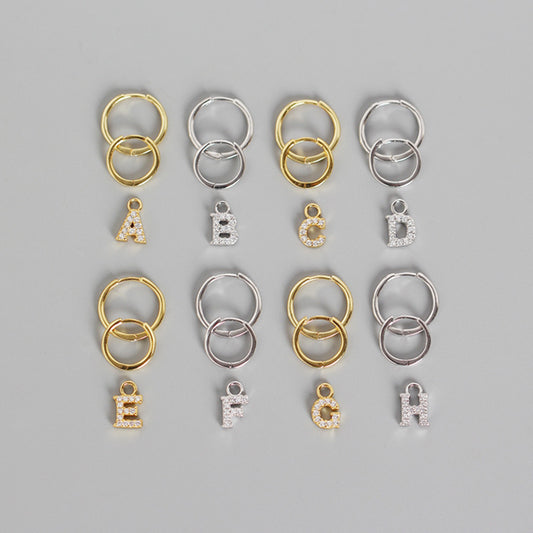 INITIAL HOOPS EARRINGS