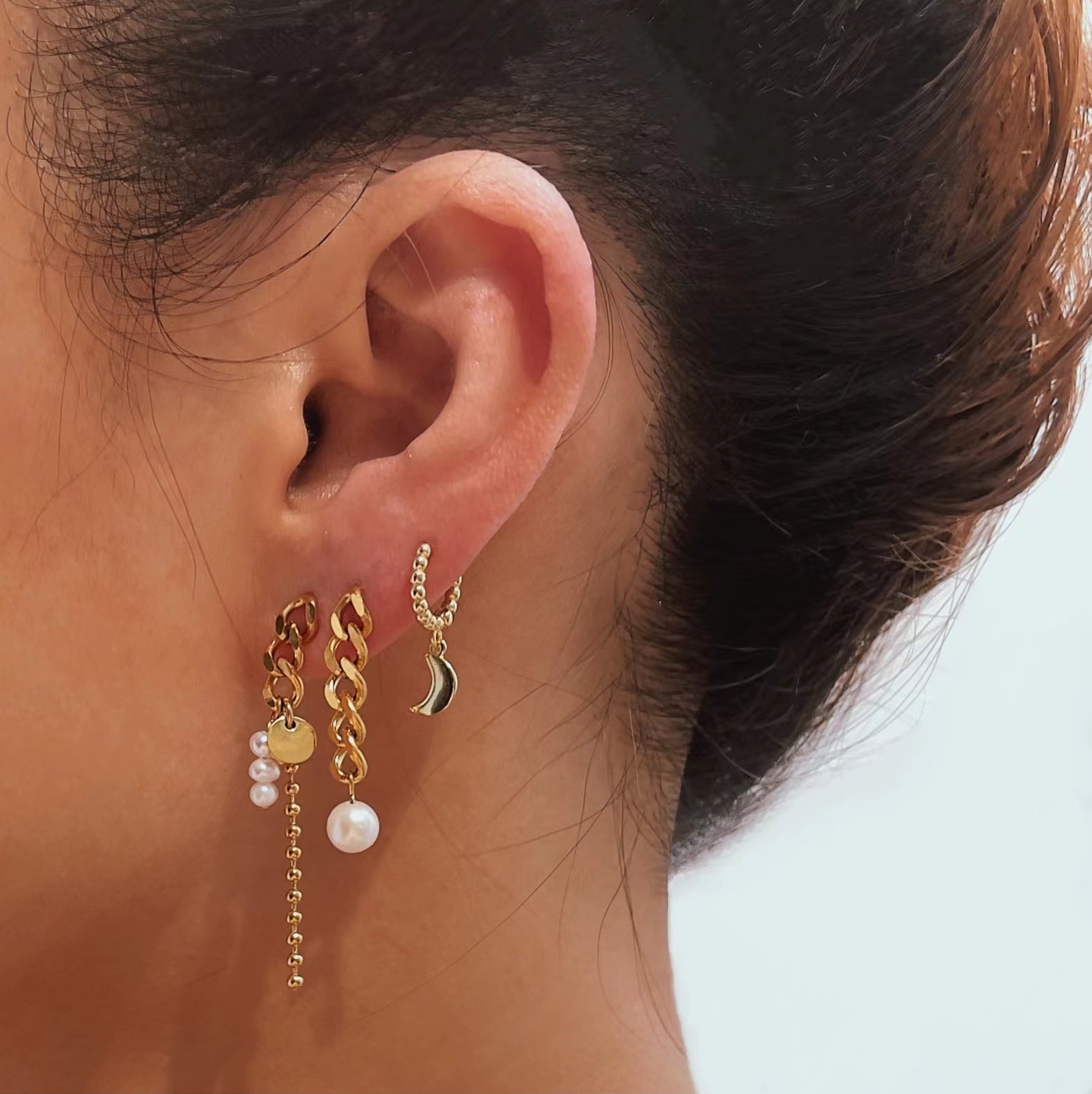 IRREGULAR CHAIN EARRINGS