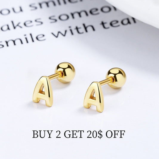 INITIAL LETTER EAR STUDS