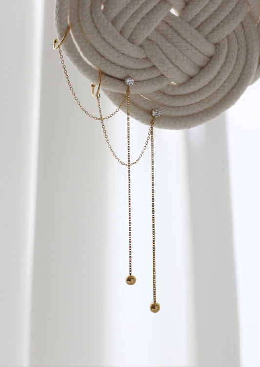 CHAIN EARRING WITH EAR CUFF