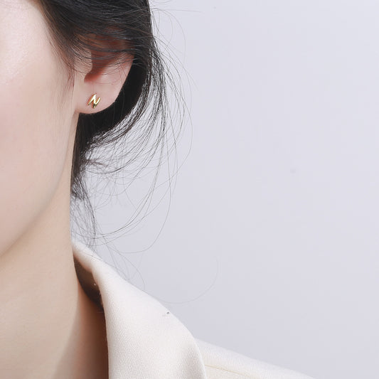 INITIAL LETTER EAR STUDS